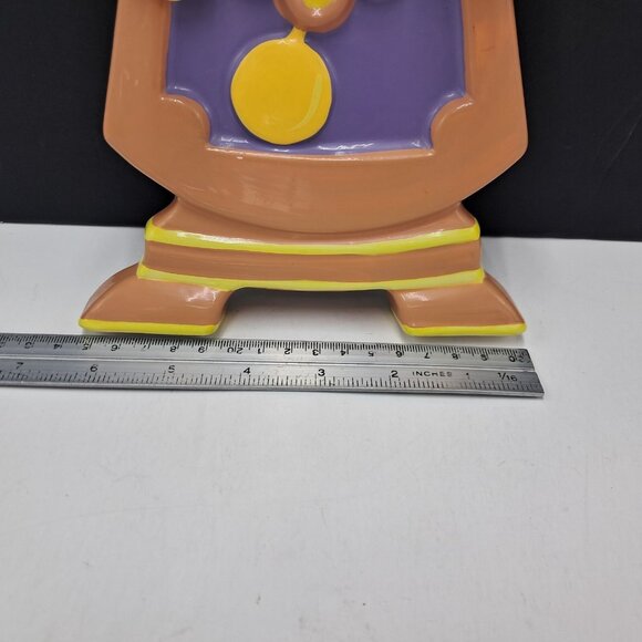 Beauty & The Beast-Cogsworth Ceramic Clock Disney- Schmid -Hand Painted Vintage - Picture 5 of 6